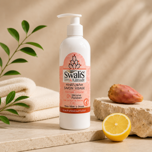 Savon visage Swalis pour peaux mixte à grasse à la figue de barbarie et au citron
