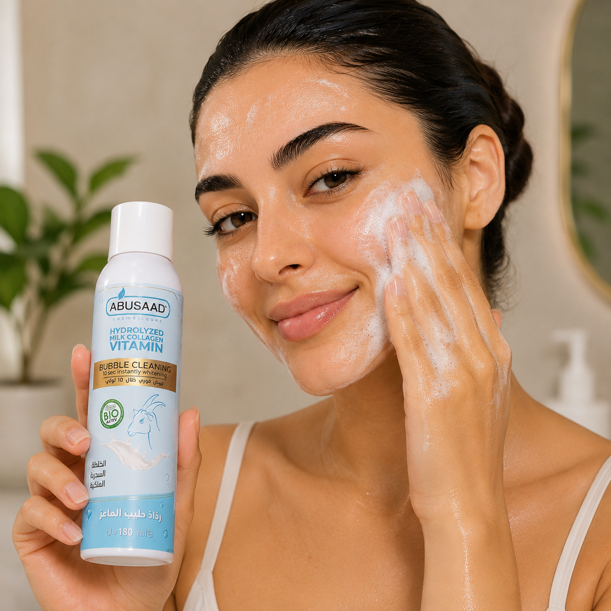 Gel nettoyant Bubble Cleaning ABUSAAD au lait de chèvre Bio