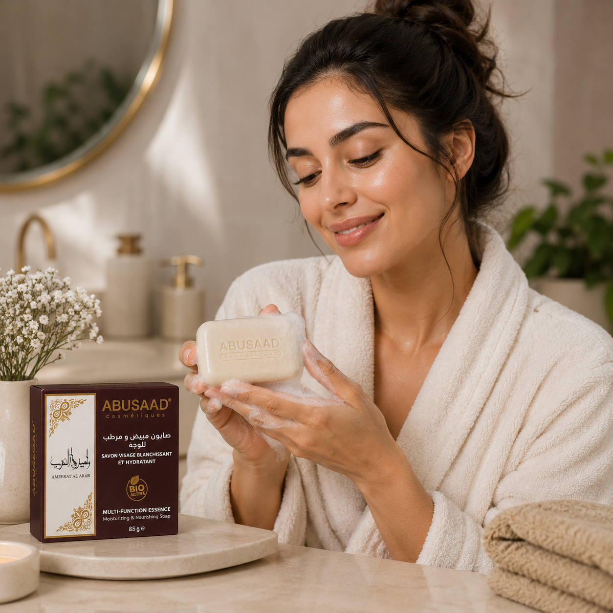 Savon visage Abusaad blanchissant et hydratant