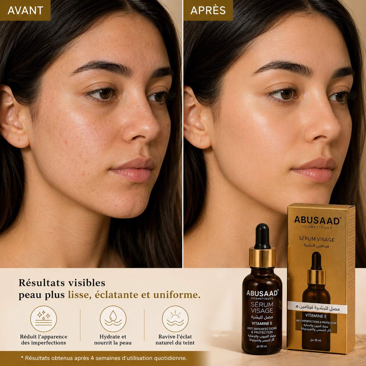 Sérum Visage Abusaad à la vitamine E anti-imperfections