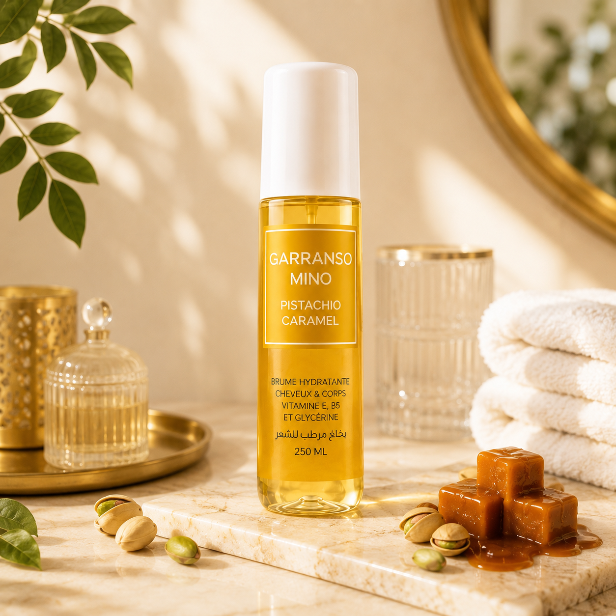 Brume hydratante Pistachio Caramel Garranso Mino parfum gourmand