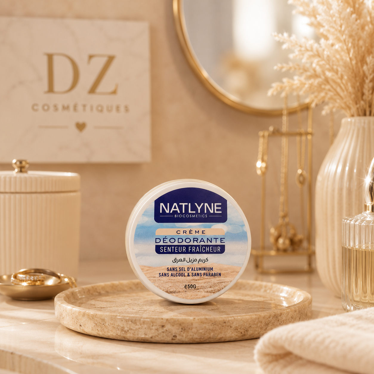 Déodorant crème Natlyne senteur fraîcheur 50g sans alcool, sans paraben et sans sel d'aluminium.