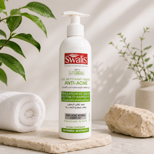 Gel nettoyant visage Swalis au tea tree contre les imperfections