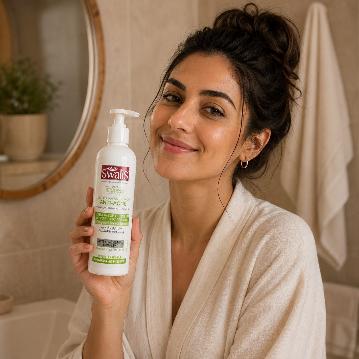 Gel nettoyant visage Swalis au tea tree contre les imperfections