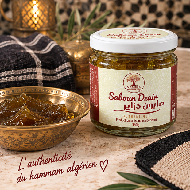 Saboun Dzair Namira présenté dans une ambiance de hammam traditionnel