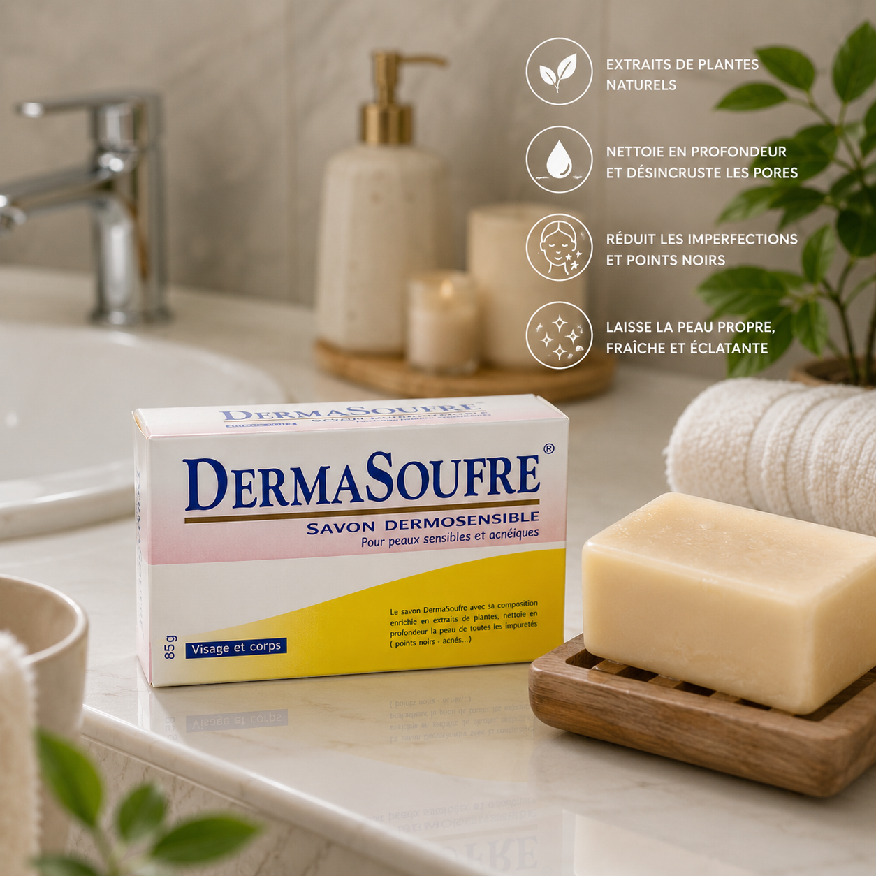 Savon Dermasoufre pour peaux sensibles et à imperfections