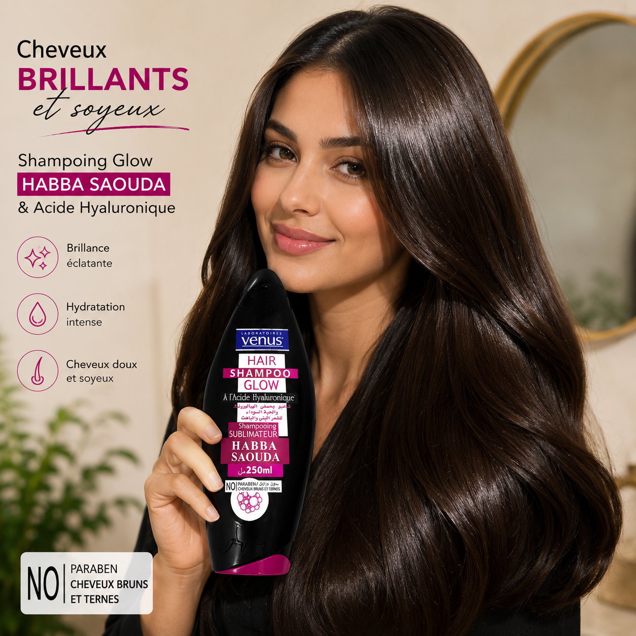 Shampoing Vénus à la nigelle et à l'acide hyaluronique